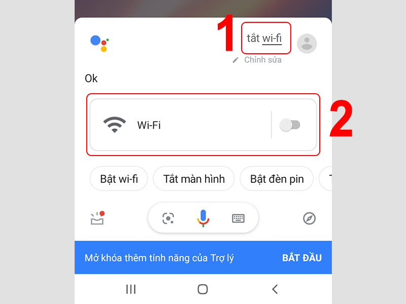 Tắt Wi-Fi bằng giọng nói